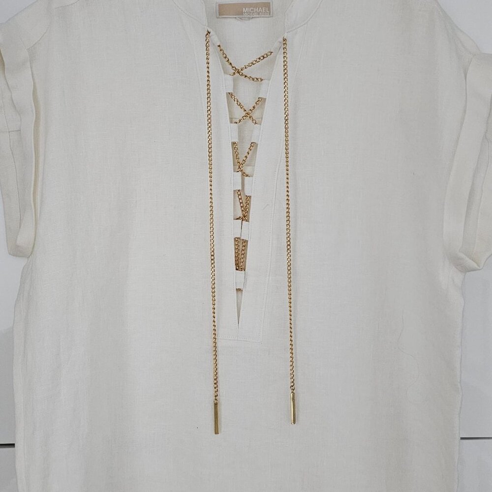 MICHAEL KORS Linen Top - with Chain Detail - Picture 11 of 15